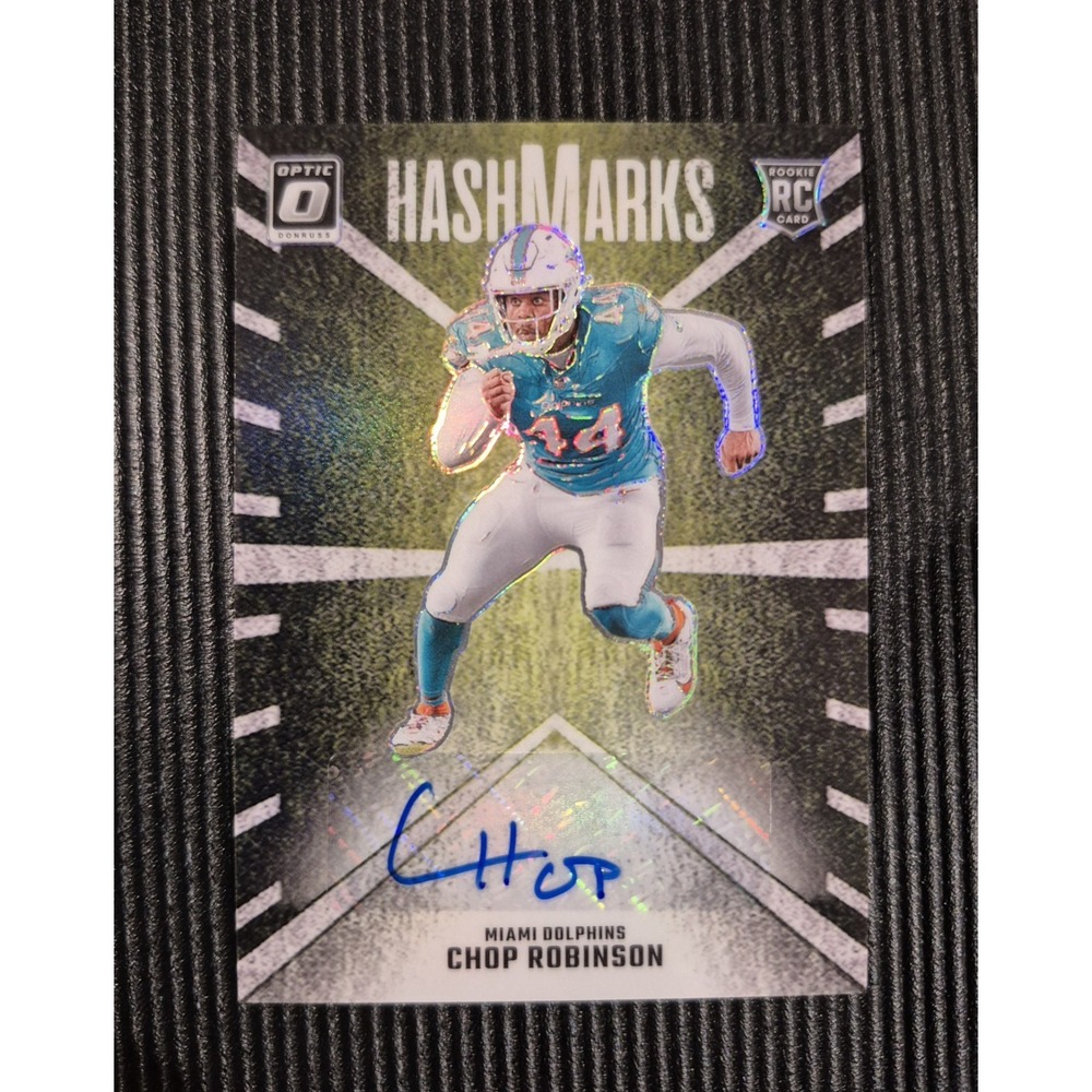 2024 Panini Donruss Optic Chop Robinson #HM-CRN HashMarks (AU)(RC) Dolphins - Picture 3 of 7